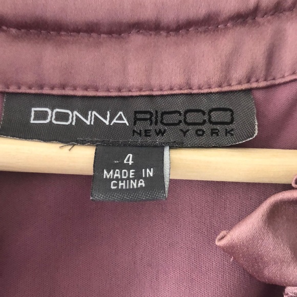 Purple and black satin cocktail dress - Picture 2 of 6